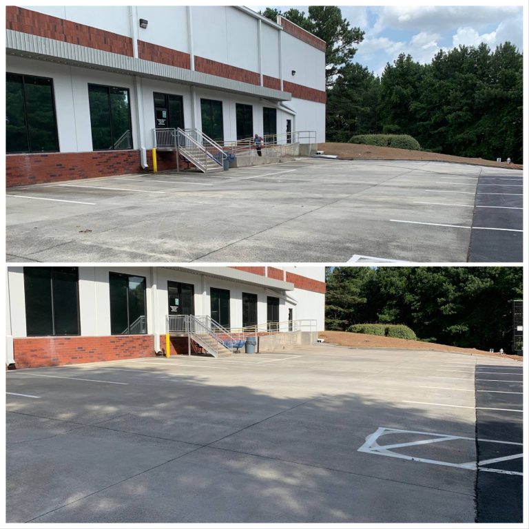 before and after commercial washing service