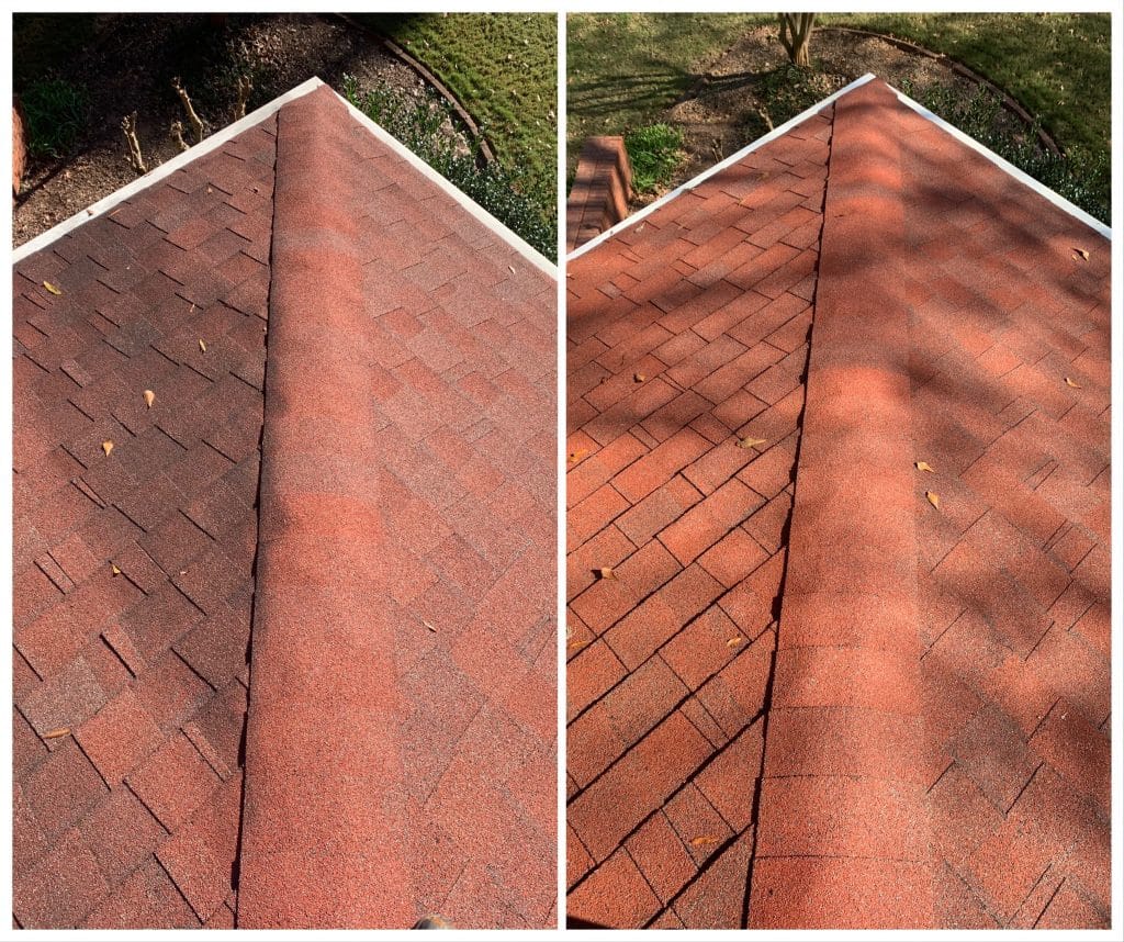 before and after expert roof cleaning