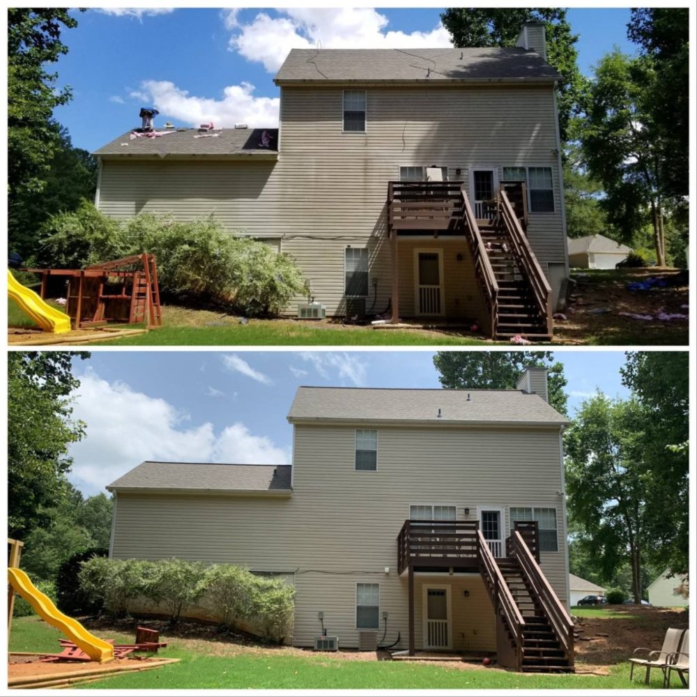 Before and After House Exterior Washing