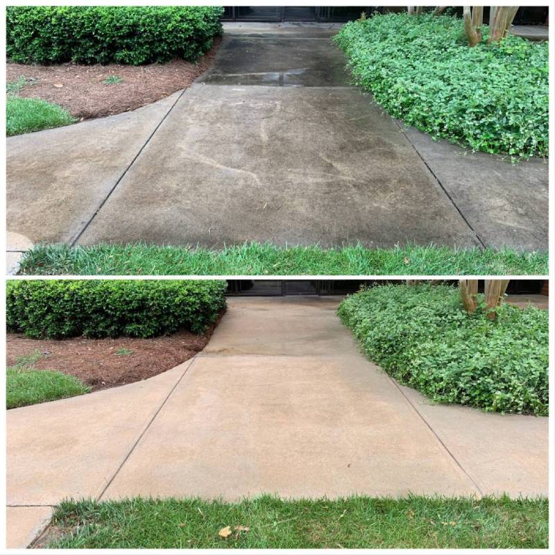 before and after commercial concrete cleaning service