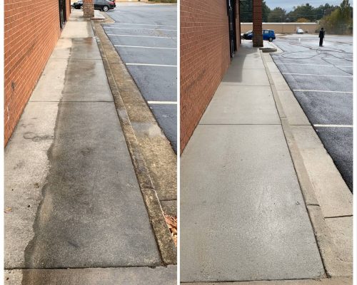 before and after concrete washing